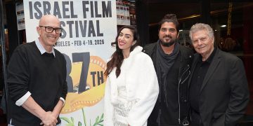 מימין לשמאל: מנכ"ל פסטיבל הסרטים מאיר פניגשטיין, אושרי כהן, הילה סעדה, רובי דוניאס | צילמה אורלי הלוי קולנוע ישראלי באל.איי